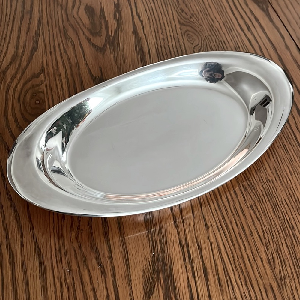 Vintage Oneida 1950s Silver Plated Oval Dinner Bread Tray 50s, 13”